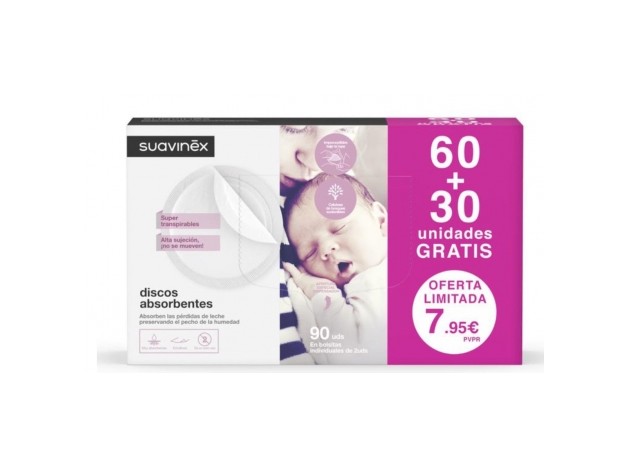 Suavinex Discos Lactancia 60+30 Uds