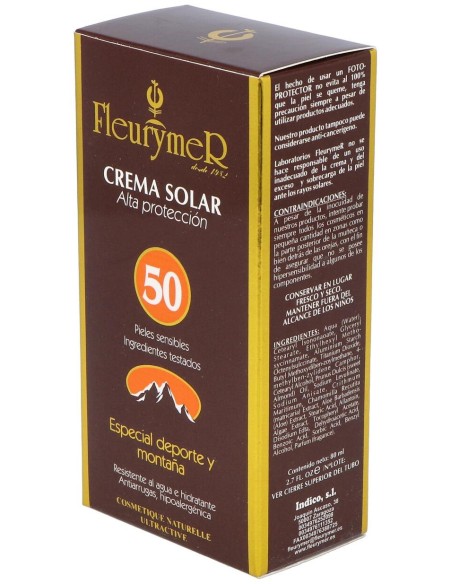 Fleurymer Crema Solar Facial Spf-50 Montaña