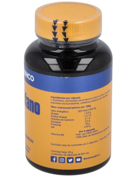 Enzime Sabinco L Triptofano 500Mg 45Caps