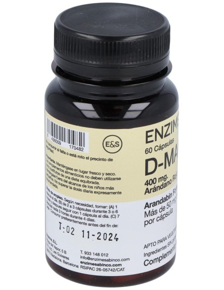 Enzime Sabinco D-Manosa 400Mg 60Caps