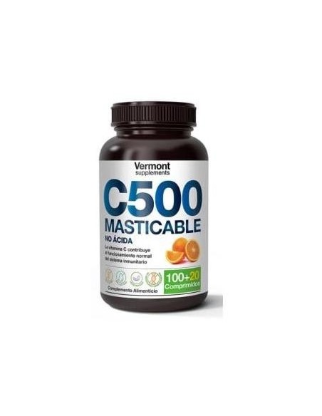 Vermont Supplements C500 Naranja No Acida Masticable 100 + 20Caps
