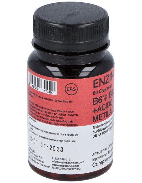 Enzime Sabinco B6 + B12 + Acido Folico Metiladas 60Caps