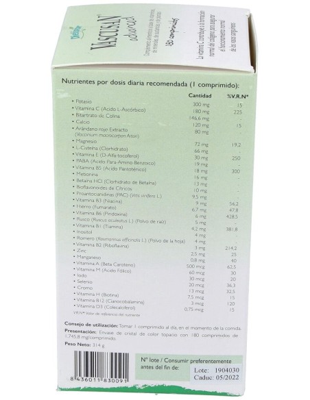 Dietinor Vascusan Advanced 180 Tabletas