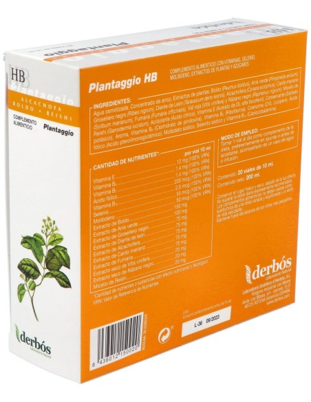 Derbos Plantaggio Hb 20 Ampollas