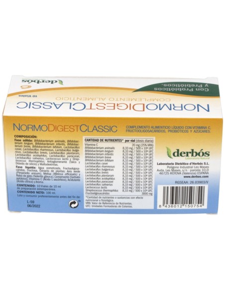 Derbos Normodigest Classic 10 Viales