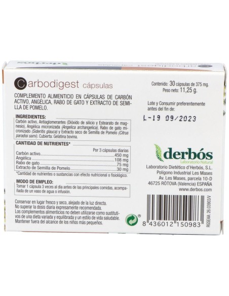 Derbos Carbodigest 30Cáps