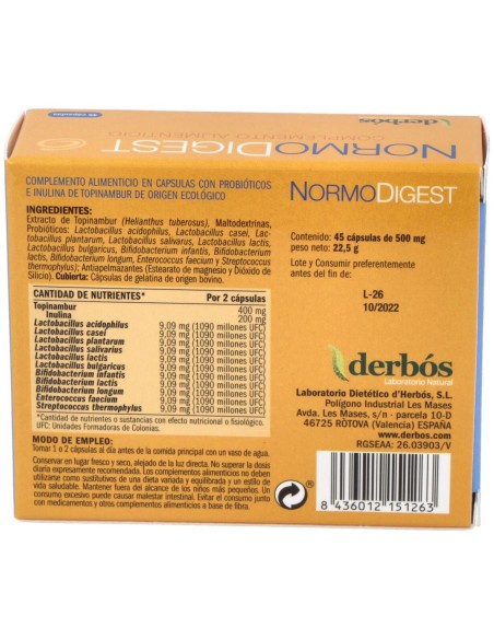 Derbos Normodigest 45Cáps