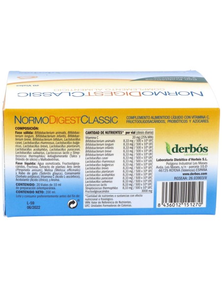Derbos Normodigest Classic 20 Viales