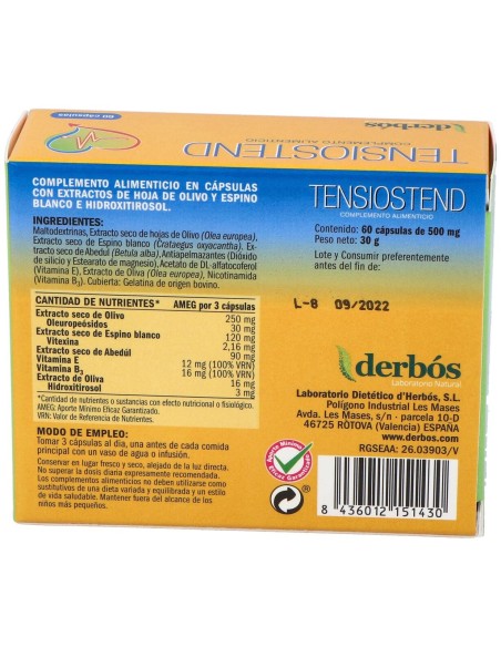 Derbós Tensiostend 60Cáps