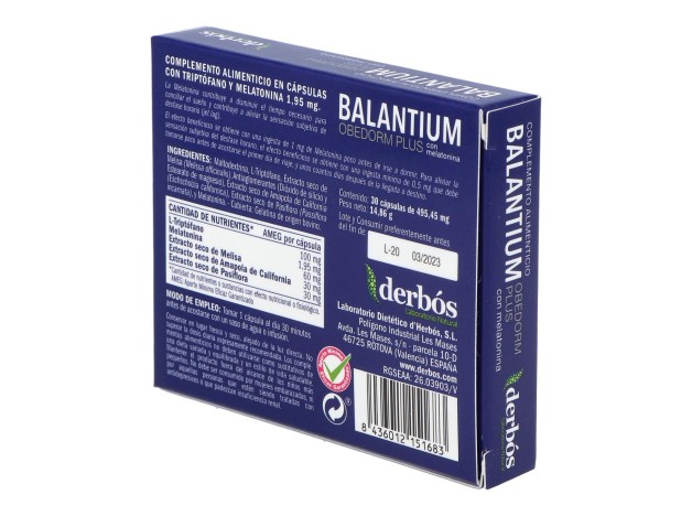 Balantium Obedorm Plus 30Cap.