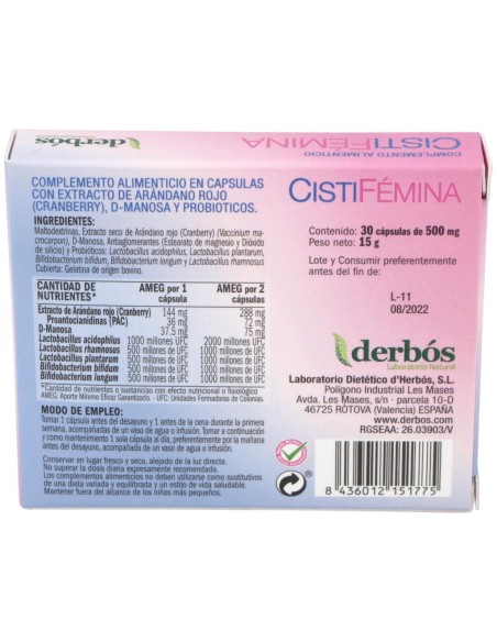 Derbos Cistifemina 60Caps