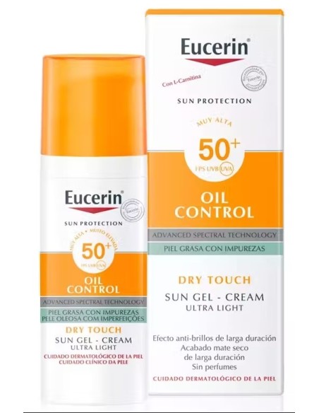Eucerin Solar Facial Gel-Crema Oil Control Dry Touch SPF50+ 50 ml