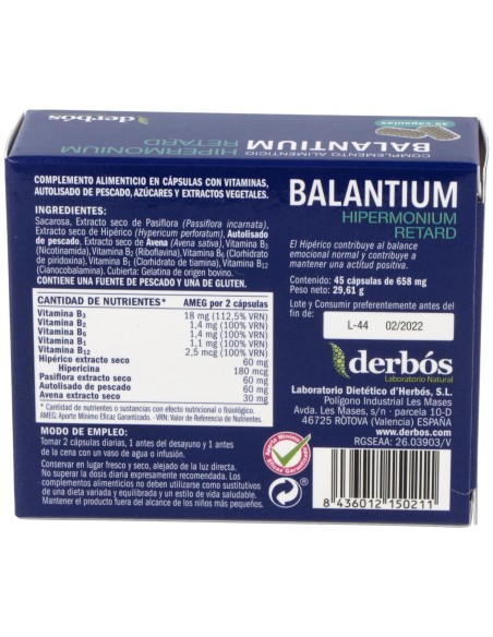 Balantium Hipermonium Retard 45Cap.