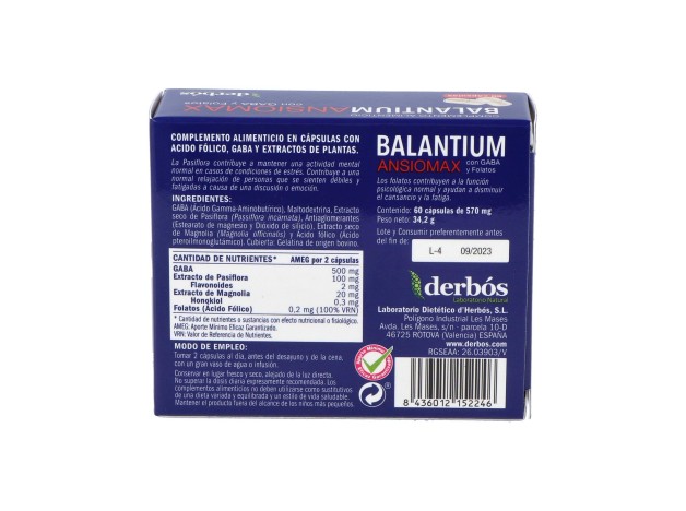 Derbos Balantium Ansomax 60Caps