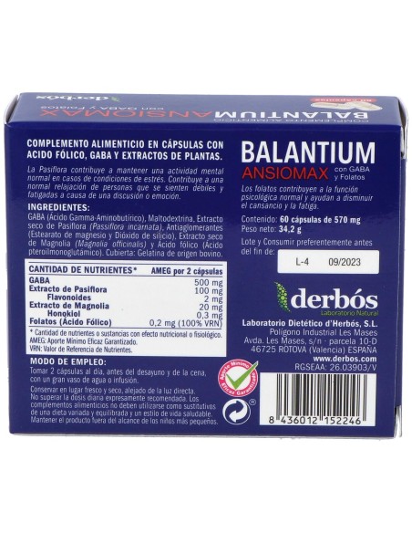 Derbos Balantium Ansomax 60Caps