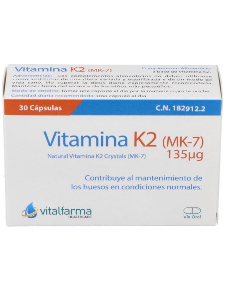 Vitalfarma Vitamina K2 135 Mcg 30 Capsulas