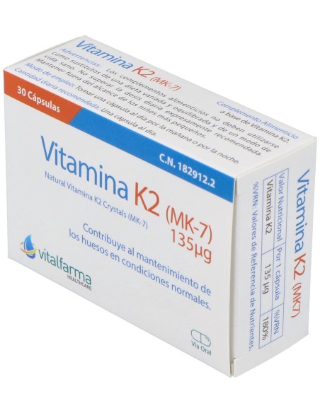 Vitalfarma Vitamina K2 135 Mcg 30 Capsulas