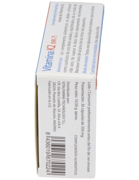 Vitalfarma Vitamina K2 135 Mcg 30 Capsulas