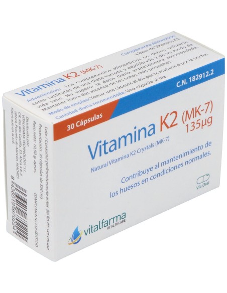 Vitalfarma Vitamina K2 135 Mcg 30 Capsulas