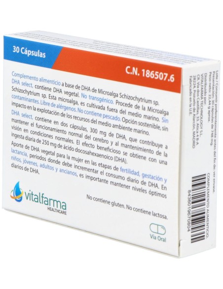 Vitalfarma Dha Select (Vegetal), 30 Cápsulas