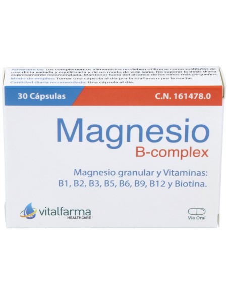 Vitalfarma Magnesio B-Complex, 30 Cápsulas