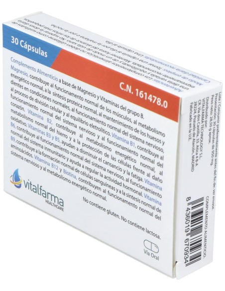 Vitalfarma Magnesio B-Complex, 30 Cápsulas