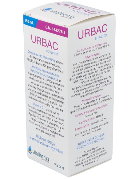 Vitalfarma Urbac Solución, 150 Ml