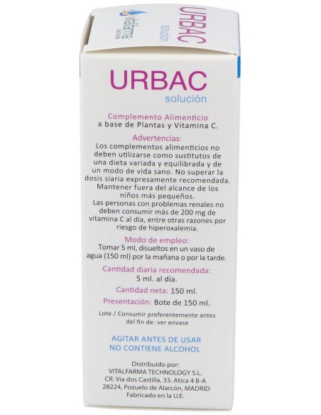Vitalfarma Urbac Solución, 150 Ml