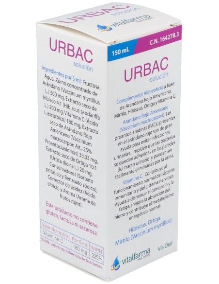 Vitalfarma Urbac Solución, 150 Ml