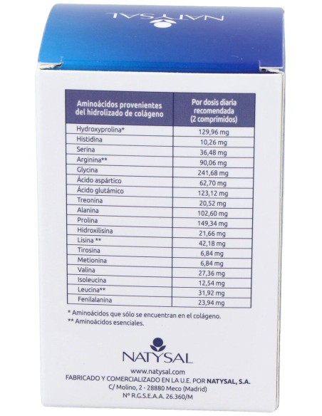 Natysal Colageno Hidrolizado Con Silicio Y Vitamina D 60 Comp