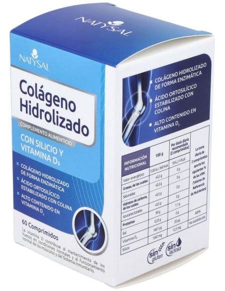 Natysal Colageno Hidrolizado Con Silicio Y Vitamina D 60 Comp