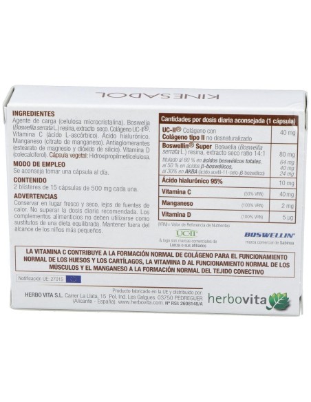 Herbovita Kinesadol 30Caps