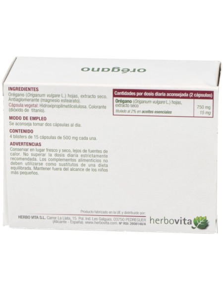 Herbovita Orégano 60Caps
