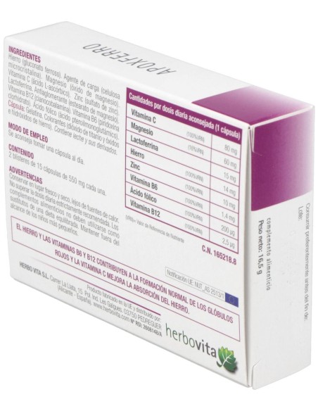 Herbovita Apoxferro 30Cáps