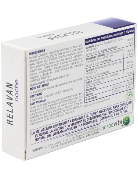 Herbovita Relavan Noche 30Caps