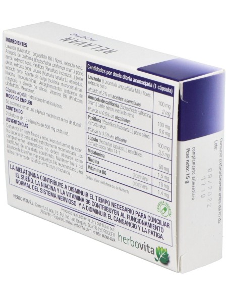 Herbovita Relavan Noche 30Caps
