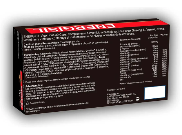 Energisil Vigor Plus Ginseng y L-Arginina 60...