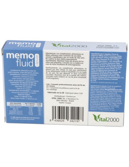 Vital2000 Memofluid 60Caps
