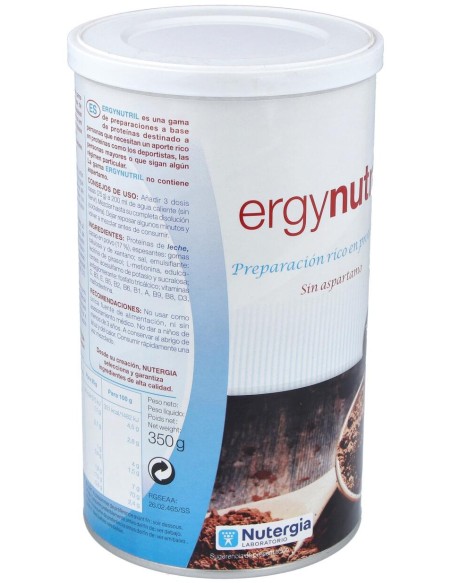 Ergynutril (Proteinas) Cacao Polvo 350Gr.