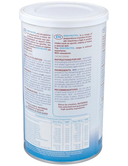 Ergynutril (Proteinas) Cacao Polvo 350Gr.