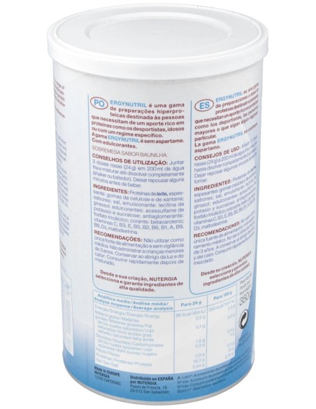 Ergynutril (Proteinas) Vainilla Polvo 350Gr.