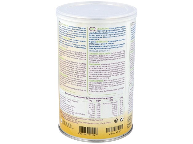 Vegenutril Prot.Guisante Chocolate Bote 300Gr.