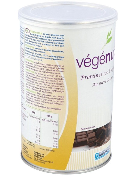 Vegenutril Prot.Guisante Chocolate Bote 300Gr.