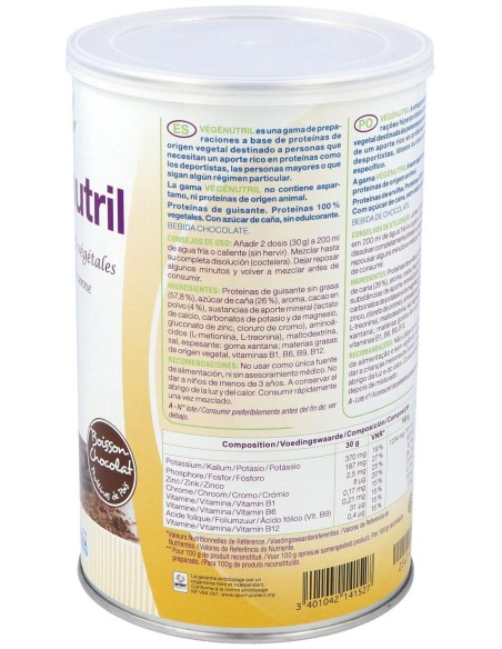 Vegenutril Prot.Guisante Chocolate Bote 300Gr.