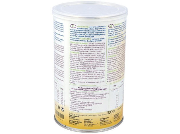 Vegenutril Prot.Guisante Chocolate Bote 300Gr.