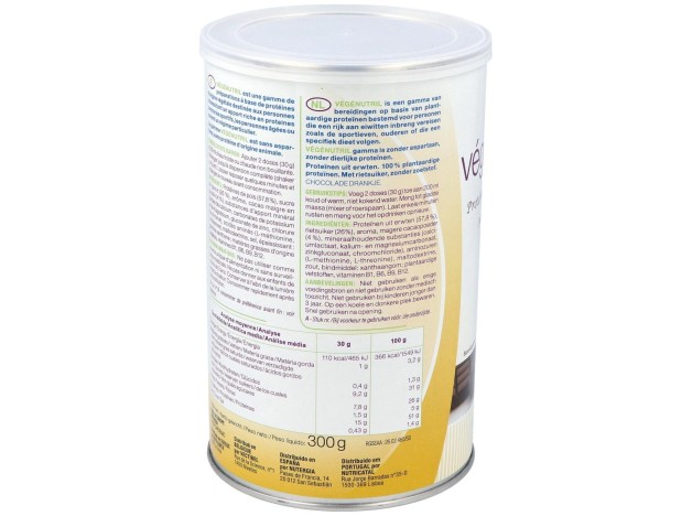 Vegenutril Prot.Guisante Chocolate Bote 300Gr.