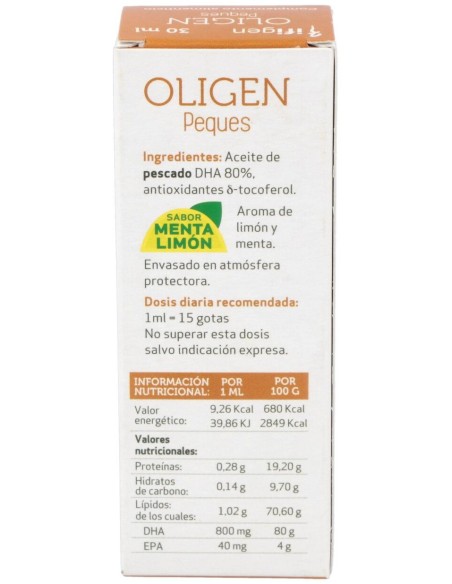 Oligen Peques Dha 80% Tg Enzimatico 30Ml.
