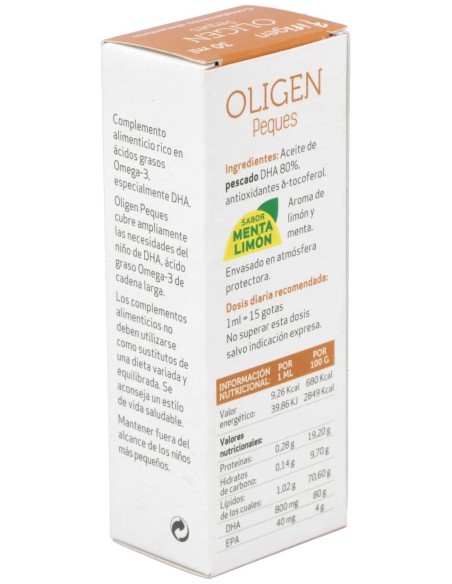 Oligen Peques Dha 80% Tg Enzimatico 30Ml.