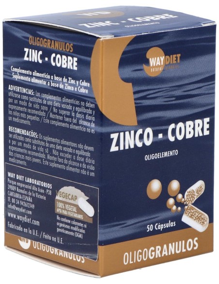 Waydiet Natural Products Zinc-Cobre Oligogranulos 50Caps