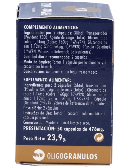 Waydiet Natural Products Zinc-Cobre Oligogranulos 50Caps